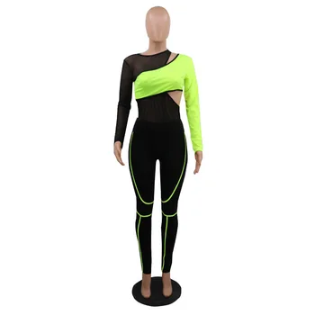 2 Gabals Joggers Uzstādīt Sievietes Acs Raibs Tracksuit Apģērbs, Sporta Apģērbu Neona Apģērbu Atbilstības Komplekti Skriešanas Femme Plus Lieluma