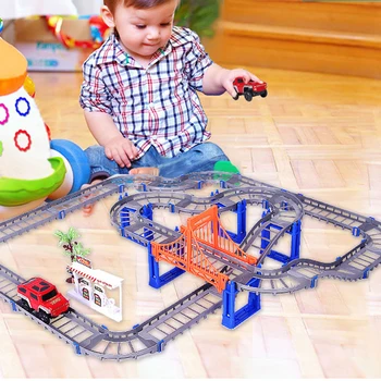 DIY Bērnu Rotaļlietas 3D Elektrisko Dzelzceļu, Automašīnas Modeli, Krāsu Trasē Sacīkšu Zinātnes Un Izglītības, Izglītības Rotaļlietas, Vairumtirdzniecība Šķirnes Ātrums
