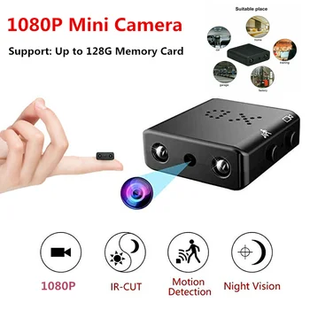 Mini Kamera, Full HD 1080P Mini Videokamera Infrasarkano Nakts Mikro Kameru, Kustības detektors, Video Balss Ieraksti IP WIFI Kamera