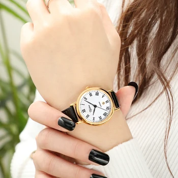 Sieviešu Modes Gadījuma Lundon Stilu, Kvarca rokas pulksteņi Chronograph Ādas Biznesa Skatīties Dāma Relogios Feminiinos Pulkstenis 2020