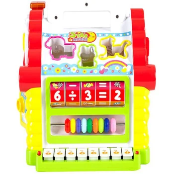 Jaunu Daudzfunkcionālu Mūzikas Rotaļlietas Krāsains Baby Fun House Mūzikas Elektronisko Ģeometrisko Bloki Šķirošanas Mācību Izglītības Rotaļlietas