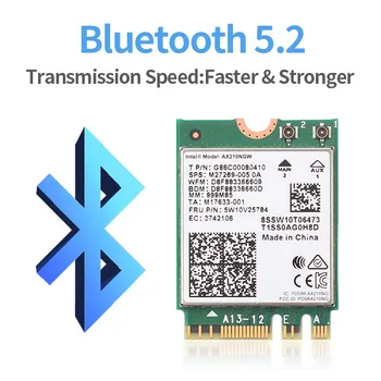 Divjoslu WI-FI 6E Intel AX210 Bluetooth 5.2 3000Mbps M. 2 Bezvadu tīkla Karte AX210NGW 2.4 Ghz/5.G/6G 802.11 ax Wifi 6 Ar Antenu