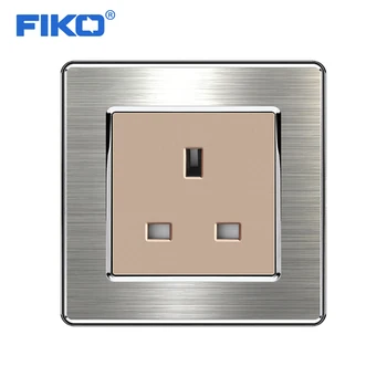FIKO 86mm *86mm nerūsējošā tērauda panelis materiāls Britu kontaktligzdas., 13.A UK standarta strāvas kontaktligzdu balta/melna/zelta/skaida sienas kontaktligzdas