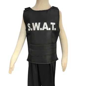Bērniem Police Swat Bruņu Veste & Swat Klp Cepuri Tērpu, Masku Apģērbs 3-9years bērniem policists kostīms