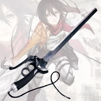 Uzbrukums Titan Mikasa Ackerman Eren Jaeger Pretinieku Ackerman Anime cosplay aksesuārus ieroci dubultā roku zobena asmens bezmaksas piegāde