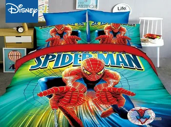 Disney zirnekļa cilvēks gultas komplekts dvīņu izmēra sega sedz loksnes bērniem gultas apdare vienu gultasveļa zēniem, bērniem, mājas 2-4 gab.