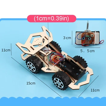 Koka Elektriskās Automašīnas Modeli Bloki DIY Roku darbs Bērniem Montāža Rotaļlietas Zinātnes Komplekts Bērniem Izglītības Dāvanu