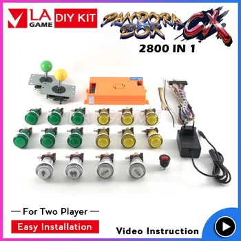 Arcade komplekts 2 atskaņotājs pandora box CX 2800 spēlēs 1 sanwa kursorsviru led pogas caja pandora pacman arcade
