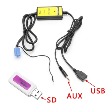 Jauns ar Audio MP3 Interfeisa Adapteri CD Mainītājs AUX, SD, USB Datu Kabelis Mini 8Pin VW Skoda