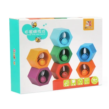 Koka Bišu Strops, Valdes Izgriezumu Bišu Krāsu Izziņas Interaktīvu Spēli Bērniem Rotaļlietas Bērnu Attīstības Izlūkošanas Izglītības Rotaļlieta Dāvana