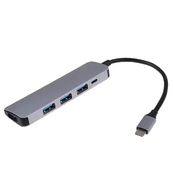 Smart Ierīces Patērētāju C Tipa USB 3.1. līdz 4 Port Hi-Speed USB 3.0 Muti Hub Adapteris priekš Macbook Izturīgs