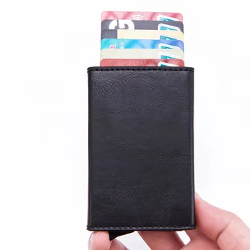 2019 Jaunu Stilu Kredītkartes Īpašnieks Uzņēmējdarbības ID Kartes Turētājs Ar RFID Bloku Lasīšanas Magnētisko Slēgšanu Kartes Gadījumos Mini Rāvējslēdzēju Seifs