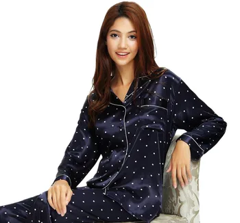 Sieviešu Zīda Satīna Pidžamas Komplekts Pidžamas Pidžamas Komplekts Sleepwear Loungewear S,M, L, XL, 2XL, 3XL Plus