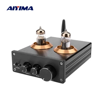 AIYIMA Bluetooth 5.0 Hifi 6J5 Caurules Preamp Pastiprinātājs NE5532 Preamplifier Amplificador Signālu Valdes Trīskāršot, Bass Skaļuma Regulēšana
