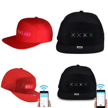 Unisex Bluetooth LED Mobile Phone Kontrolē Beisbola Cepure Ritiniet Ziņu Displejs Valdes Hip Hop Iela Snapback Cap