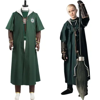 Slytherin Zaļā Quidditch Cosplay Kostīmu Burvju Vidusskolas Vienoti Tērpi Halloween Karnevāla Kostīmi