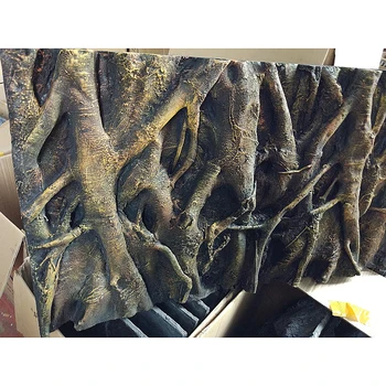 Rāpuļu Box 3D Fona Putu Ainavu koku saknes Modelis Gekons Ķirzaka Bruņurupuča aizsardzība Tarantuls Varde Vivarium Terārija Apdare