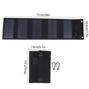 20W Saules Paneļu Locīšanas Ūdensizturīgs Portatīvie Saules Enerģijas Lādētāju, USB Izeja 5V 2A Āra Tūrisma Pārgājieni