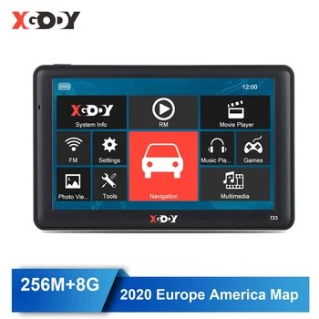 XGODY 723 Truck GPS Navigācija 7 collu Navitel krievu Auto GPS Navigator 256M+8GB Sat Nav 2020. Gadam Eiropā, Amerikā Bezmaksas Kartes
