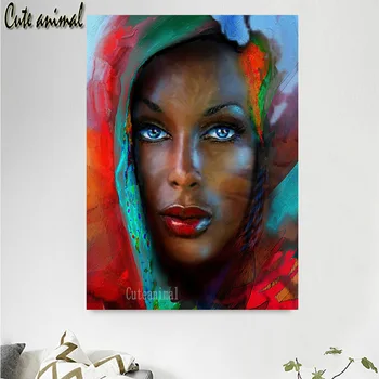 5D Dimanta Gleznu Abstraktu Āfrikas sieviete krāsu mākslas cross stitch Pilns komplekts urbju kvadrātveida dimanta Mozaīkas dimanta Izšuvumi dāvanu