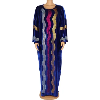 Elegants Samta Kleita Sievietēm Āfrikā Apģērbu Bazin garām Piedurknēm Drēbes Growns Musulmaņu Marokas Kafan Diamon Maxi Kleitas Āfrikas