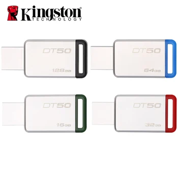Kingston USB Flash Drives, DT50 USB 3.0 128GB Pendrive 64GB, 32GB Pendrive 8GB Atmiņas U Stick 64GB Metāla Pildspalva Diskus 16.G