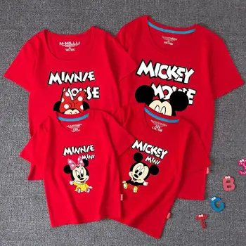 Mickey Minnie T-krekls Izskatās Ģimenes Atbilstošas Drēbes Tēva Dēlu Māte Meitu Kleitas t Mamma, Tētis Un Man Puika Meitene