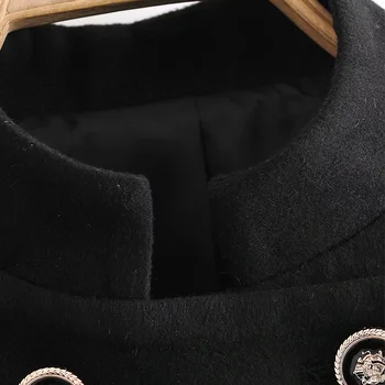 Sieviešu 2020. gadam, Modes Lielgabarīta Jaka Dubultā Krūtīm, ZA Vintage Mētelis ar garām Piedurknēm, Kabatām Sieviešu Virsdrēbes Šiks Topi