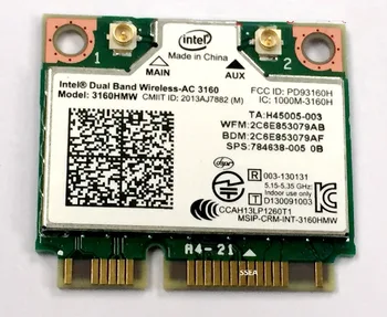 SSEA JAUNO Intel Wireless-AC 3160 3160HMW 802.11 ac WIFI, Bluetooth 4.0 Dual Band 2.4 G/5Ghz pusi Mini PCI-e Bezvadu tīkla karte