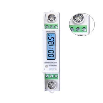 DIN Sliedes vienfāzes elektrības skaitītājs AC 220V mikro LCD multi-function Ciparu Voltmetrs Ammeter Wattmeter MODBUS komunikācijas