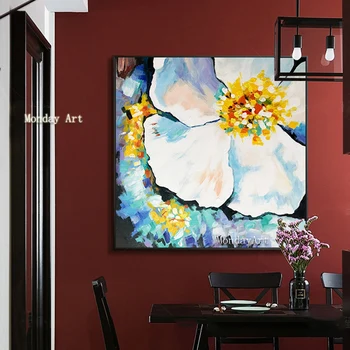 Dropshipping roku darbs abstraktu Ziedu, Ziedu, Eļļas Glezna uz Audekla Mūsdienu Pop Art flower krāsošana Sienas Attēlu Dzīvojamā Istaba