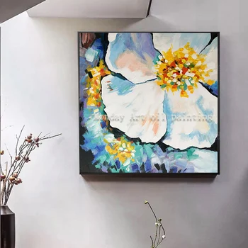 Dropshipping roku darbs abstraktu Ziedu, Ziedu, Eļļas Glezna uz Audekla Mūsdienu Pop Art flower krāsošana Sienas Attēlu Dzīvojamā Istaba