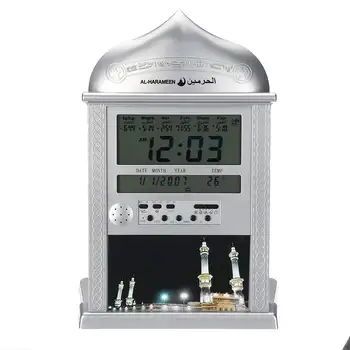 Musulmaņu Lūgšanu Azan pulkstenis Visas Lūgšanas Pilna Azans 1150 pilsētās Super Azan pulkstenis LCD Automātiskā Islāma Signalizācijas Sienas Pulkstenis