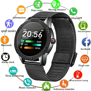 LIGE Smart Skatīties Vīriešiem, Fitnesa Tracker IP67 Waterproof Sirdsdarbības Ātrums, asinsspiediens Pedometrs Android, ios Sporta smartwatch+Kaste