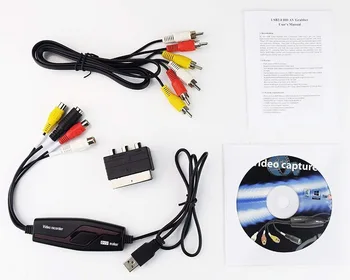 DIGITNOW! Video Uztveršanas Kartes Nodošanu VHS, Hi8 Ciparu DVD Windows 10/Mac, Video Grabber ar Scart/AV Adapteri