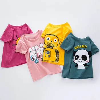 Vasaras T Kreklu, Lai Bērnu Bērni Karikatūra Izdrukāt Panda Topi, t-veida, Bērnu Ikdienas Apģērbu Kokvilnas T-krekls Meitenēm Zēniem