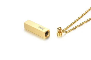 FXM LN5 nerūsējošā tērauda kaklarota karstā pārdot populārs viens cilvēks 38mm kvadrātveida forma, zelta, sudraba krāsa, mīļākais dāvanu sieviešu rotaslietas