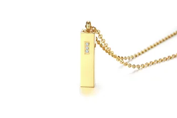FXM LN5 nerūsējošā tērauda kaklarota karstā pārdot populārs viens cilvēks 38mm kvadrātveida forma, zelta, sudraba krāsa, mīļākais dāvanu sieviešu rotaslietas
