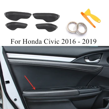 4gab Automašīnas Durvis Elkoņbalsti, Ādas Gadījumā Logu Elkoņbalsti Superfine Šķiedras PU Apdare Piederumi Honda Civic 2019 2018 2017 2016