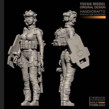 YUFan Modelis 1/35 Sveķu Komplektus Mūsdienu sieviešu karavīrs Sevis samontēt YFWW35-2023