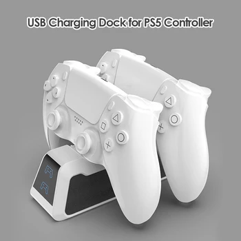Dual Kontrolieris Lādētājs Sony PS5 Ātri Dual Kontrolieris Lādētāju Stāvēt Stacijas Play Station 5 PS5 Kursorsviru Gamepad Maksas