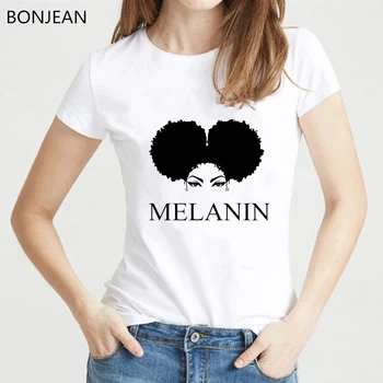 Melanīna Poppin' Sieviešu T-Krekls femme harajuku Melanīna Poppin Krekls vogue melna meitene druka t kreklu vasaras topi tumblr drēbes