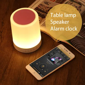 Krāsains Gaismas Multi-Function Laiks Modinātājs Touch Galda Lampa Skaļruņi Kartes Instert Mobilo Bezvadu Bluetooth Skaļruni Lampas