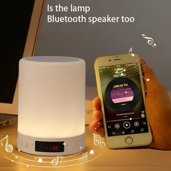 Krāsains Gaismas Multi-Function Laiks Modinātājs Touch Galda Lampa Skaļruņi Kartes Instert Mobilo Bezvadu Bluetooth Skaļruni Lampas