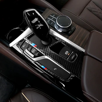 Oglekļa Šķiedras Auto Stils Pārnesumu Pārslēgšanas Kārba Vizuļi Vāka Apdare Kabīne, Apdares lentes uzlīmes BMW G30 G38 6GT G32 Piederumi
