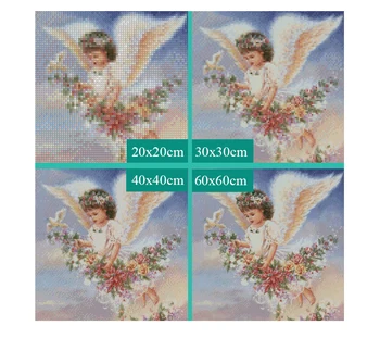 5D Dimanta Glezniecības Pilnībā Apaļš Vainags Eņģelis Priekšstatu Par Rhinestones Izšuvumu Pārdošana Dimanta Mozaīkas Cross Stitch Mājas Dekoru, Dāvanu