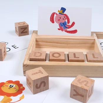 Jaunu Koka Pareizrakstības Vārdus Spēli Bērni Agri Izglītojošas Rotaļlietas Bērniem Mācību Koka Rotaļlietas Montessori Izglītības Puzzle rotaļlietas