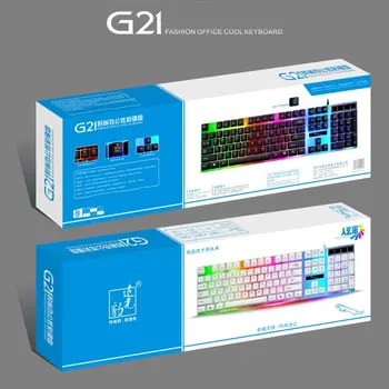 G21 USB Vadu Mehāniskā Apturēta Tastatūras led Krāsains Apgaismojums Spēļu Tastatūra Ūdensizturīgs PC Dators Gamer