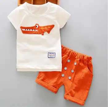 BibiCola Zēni Vasaras Apģērbu Komplekts Zēnu Drēbes Bērniem ar Īsām Piedurknēm Krekls+Kamuflāžas Bikses 2gab Tērps Bērniem Sporta Apģērbi