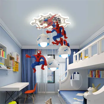 Bērnu Istabas Izgaismotas Bāzes Spider Varonis Led Pendant Gaismas Home Deco Bērniem Guļamistabā Karājas Lampas Mākslas Pirmsskolas Apgaismojuma Armatūra